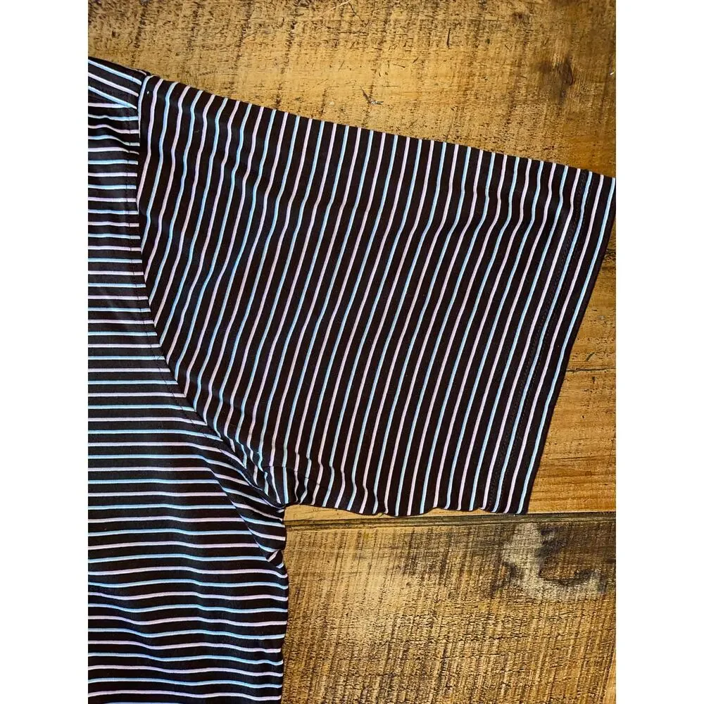 Mens Fairway and‎ Greene Mercerized Cotton Brown Striped Golf Polo Size XL